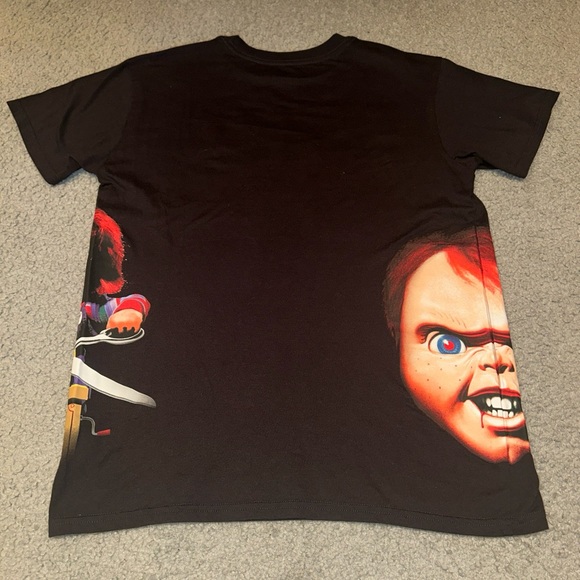 Vintage Chucky SEED OF CHUCKY All Over Print T-Shirt Medium Black Red Horror~~~~ - Picture 8 of 14